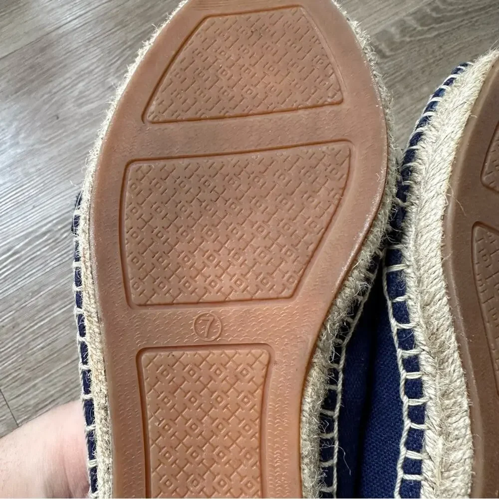 Tory Burch Espadrille Womens 7 Blue Casual Lace‎ Up